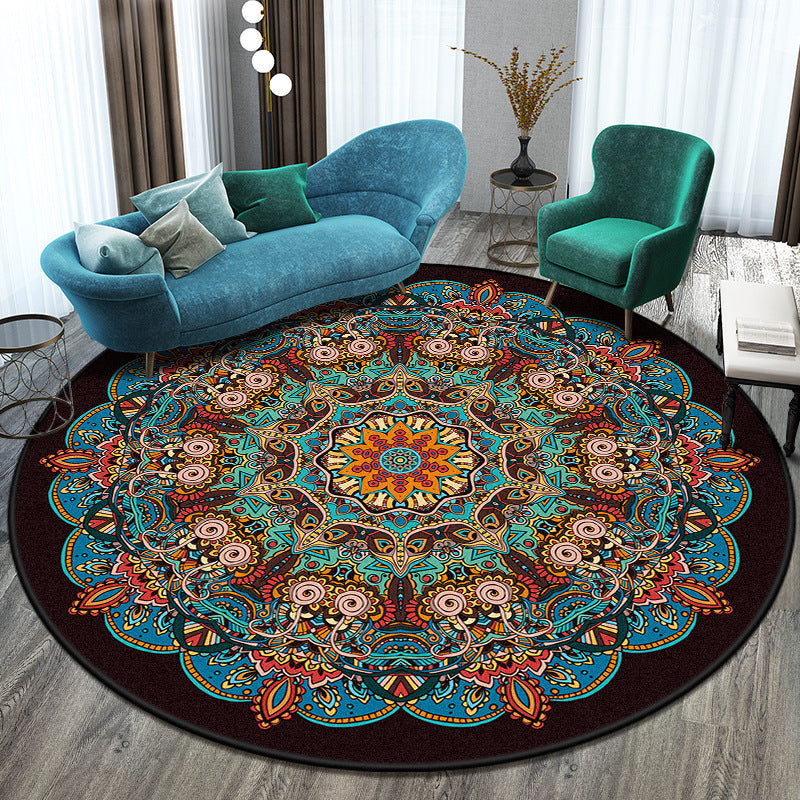 Round Bedroom & Living Room Rug – National Style Home Decor Carpet. glodeco