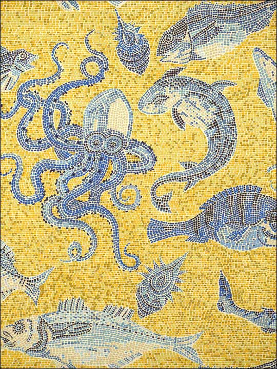 Scalamandre SC0001WP81545 Mikonos Blue and Yellow Wallpaper