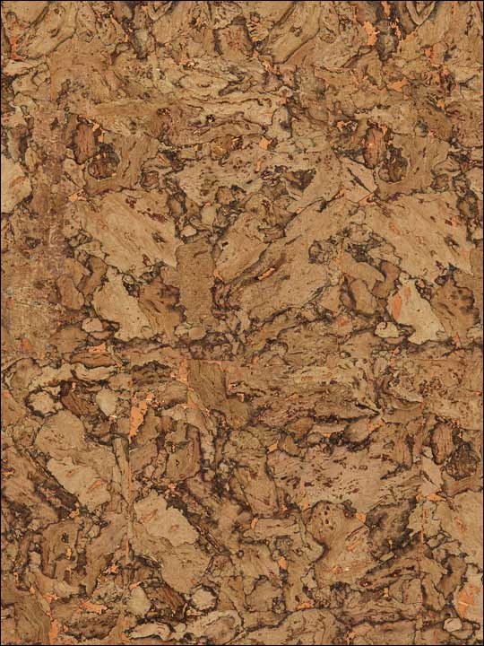 Scalamandre SC0003WP88345 Cork Glimmer Natural and Copper Wallpaper