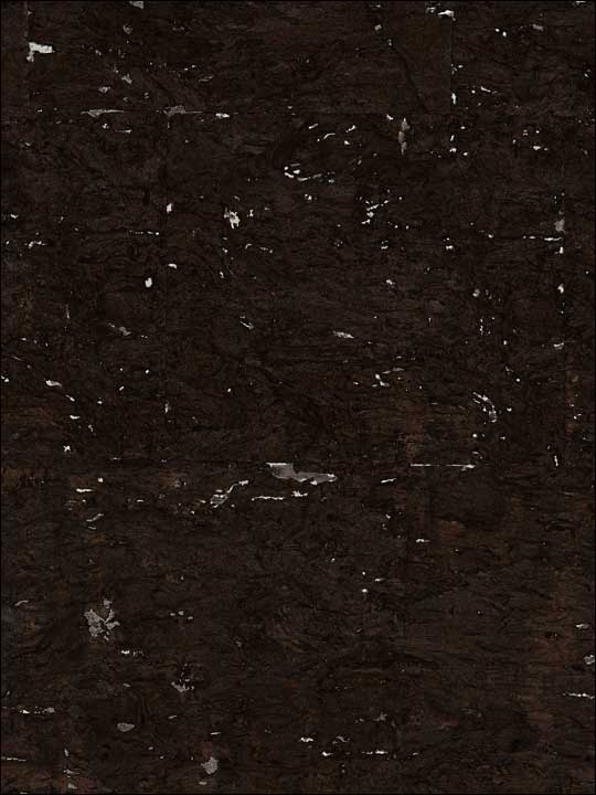 Scalamandre SC0001WP88352 Carbonized Cork Espresso and Silver Wallpaper