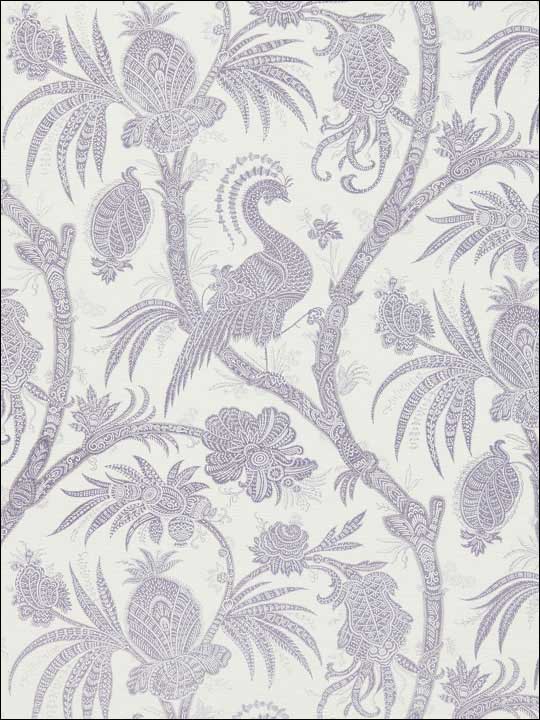 Scalamandre SC0003WP88355 Balinese Peacock Lavender Wallpaper