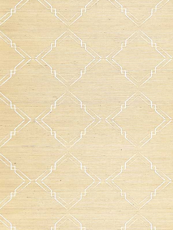 Scalamandre SC0002WP88383 Monroe Embroidered Grasscloth Papyrus Wallpaper