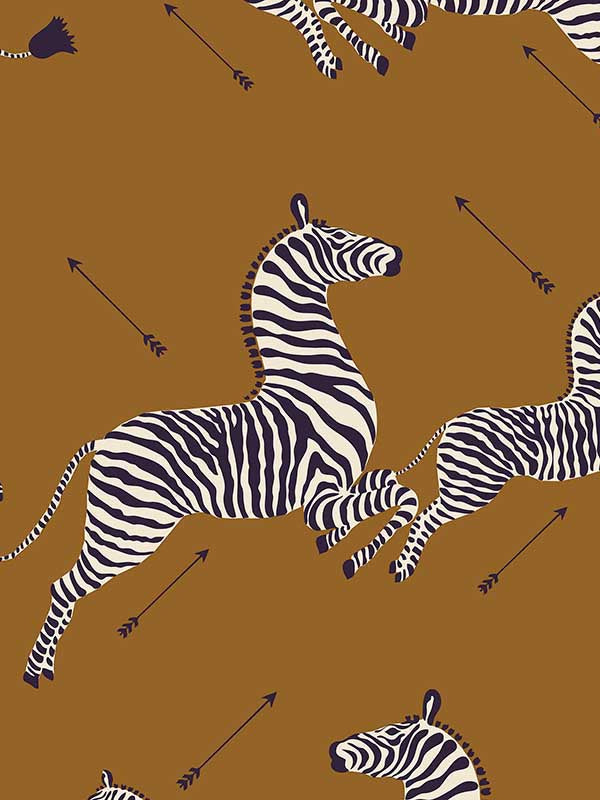 Scalamandre SC0003WP81388MV Zebras Vinyl Safari Brown Wallpaper