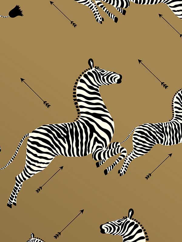 Scalamandre SC0011WP81388MV Zebras Vinyl Gold Wallpaper