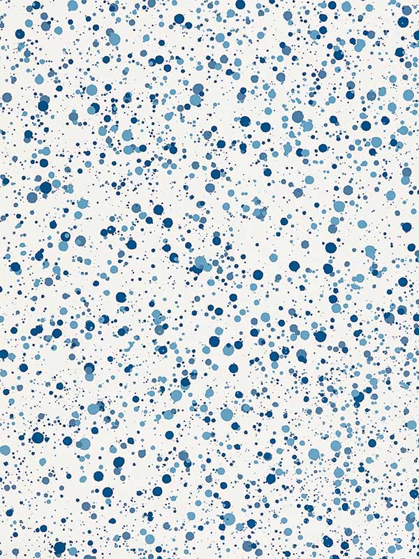 Scalamandre WHN000NP0153 Spatter Navy On White Wallpaper