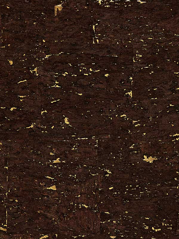 Scalamandre SC0002WP88352 Carbonized Cork Espresso and Gold Wallpaper