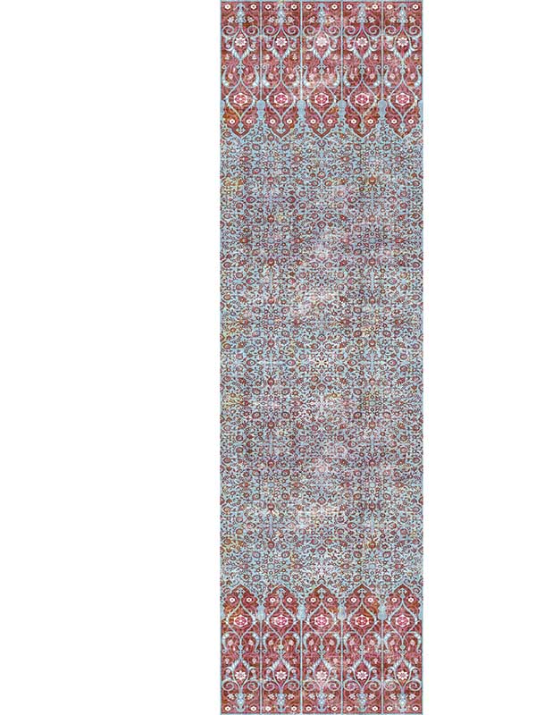 Scalamandre WNM1037IZNI Iznik Overdye Panel Red Turquoise Wallpaper