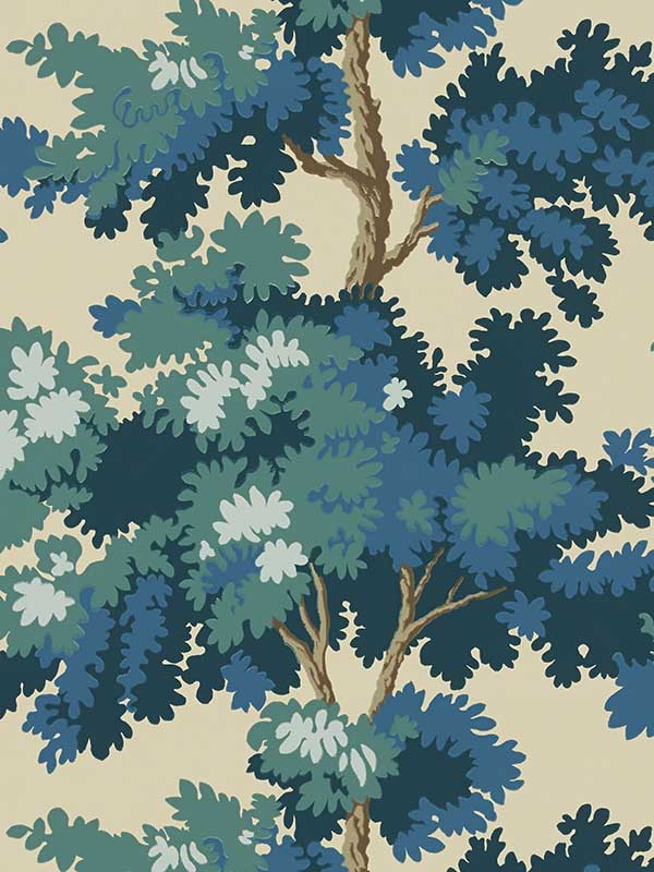 Scalamandre WSB00660444 Raphael Dark Blue Wallpaper