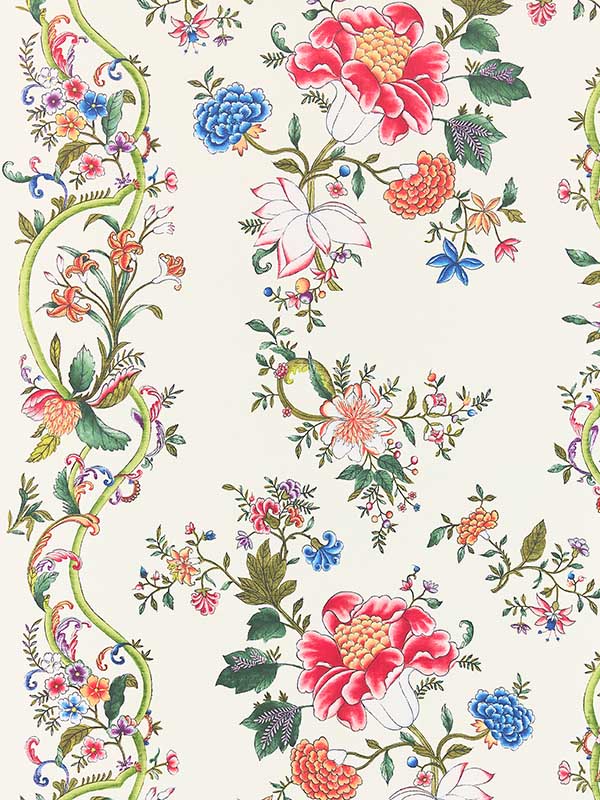 Scalamandre SC0001WP88566 Camellia Trellis Cream Multi Wallpaper