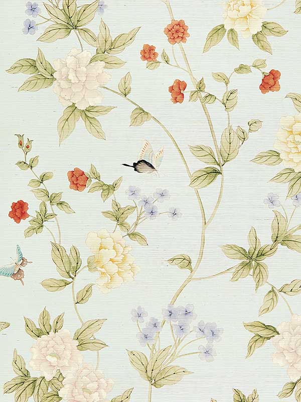 Scalamandre SC0002WP88382 Luoyang Garden Sisal Sky Wallpaper