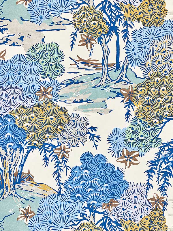 Scalamandre SC0002WP88553 Sea Of Trees Blue Ridge Wallpaper