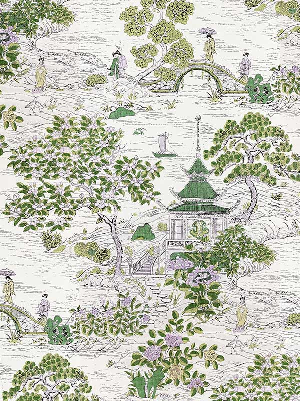 Scalamandre SC0002WP88554 Satomi Lavender And Citron Wallpaper