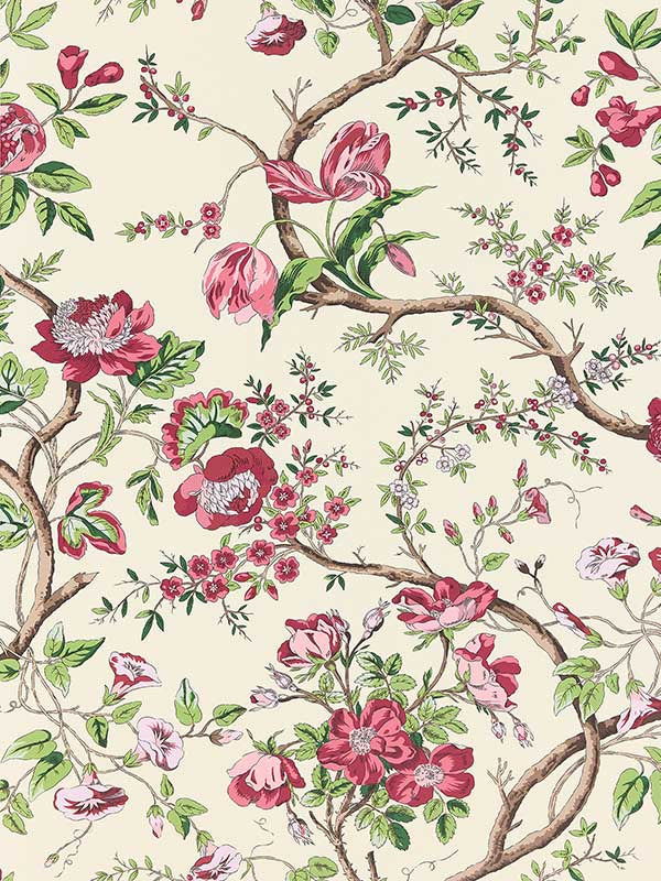 Scalamandre SC0002WP88563 Persephone Heirloom Rose Wallpaper