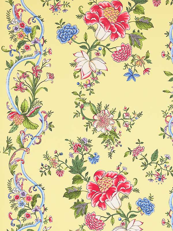 Scalamandre SC0002WP88566 Camellia Trellis Butter Blue Wallpaper