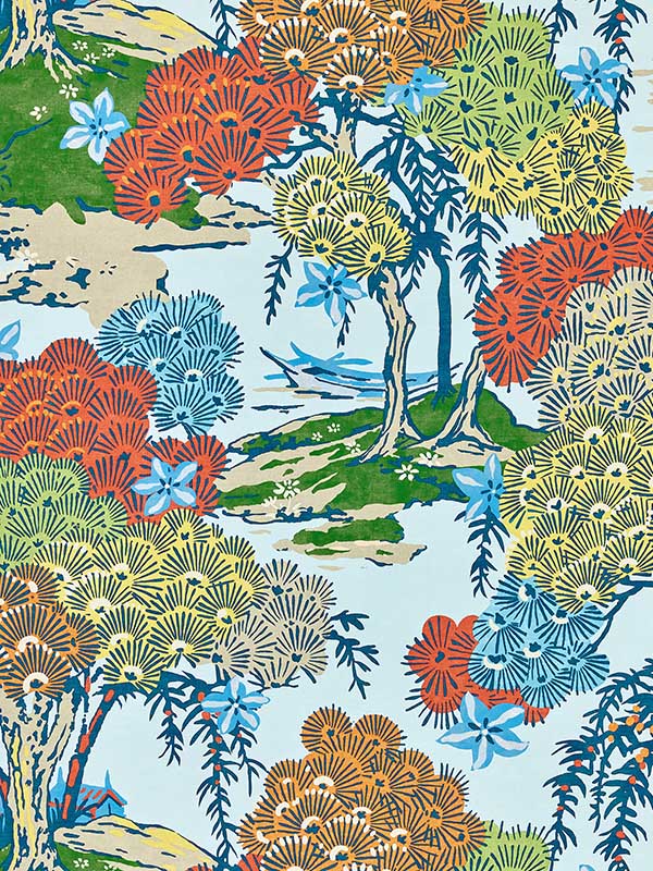 Scalamandre SC0003WP88553 Sea Of Trees Kaleidescope Wallpaper