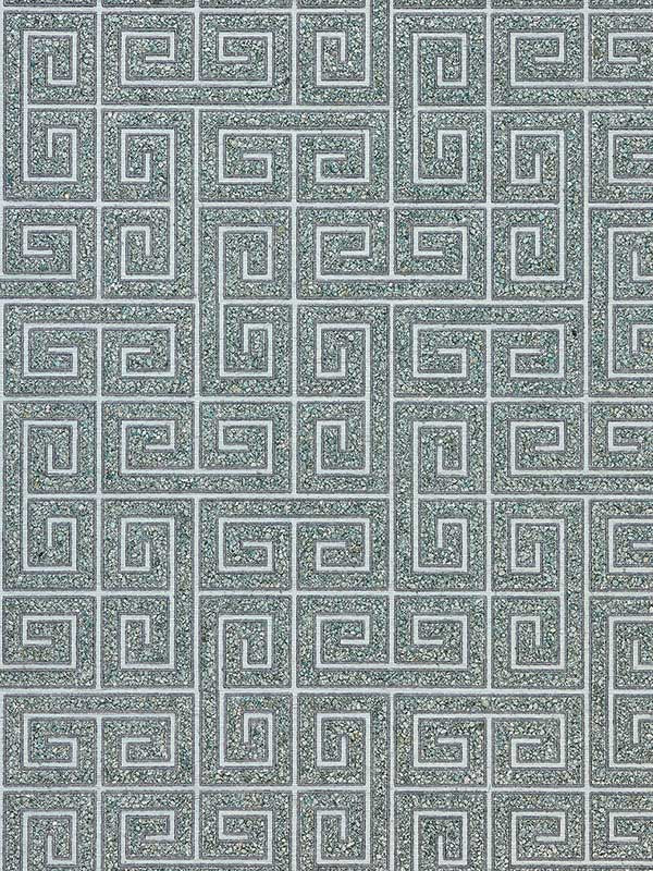 Scalamandre SC0003WP88557 Fret Mosaic Grasscloth Mineral Wallpaper