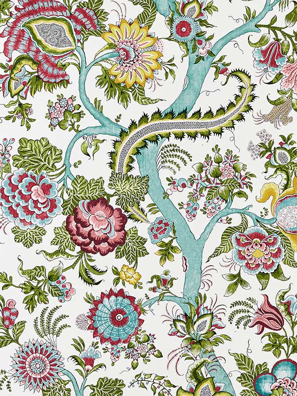 Scalamandre SC0003WP88561 Metropolitan Palampore Flower Garden Wallpaper