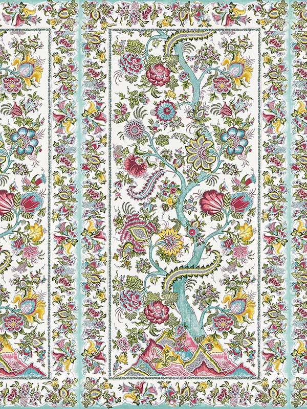 Scalamandre SC0003WP88567 Metropolitan Palampore Flower Garden Mural