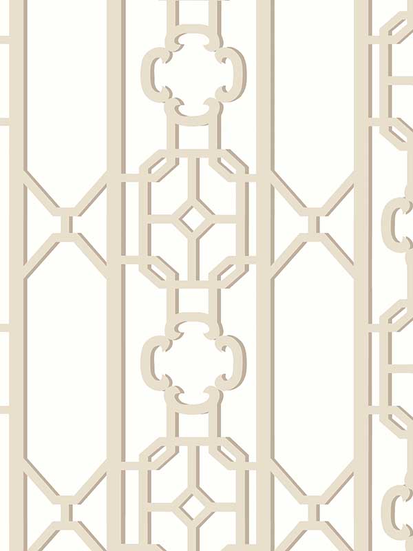 Scalamandre SC0003WP88582D Joanna Fret Toffee Wallpaper