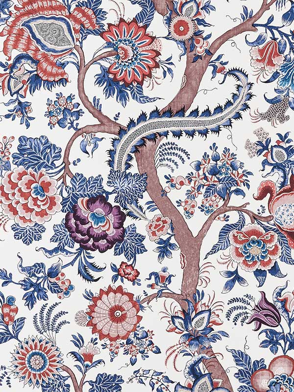 Scalamandre SC0004WP88561 Metropolitan Palampore Red Multi Wallpaper