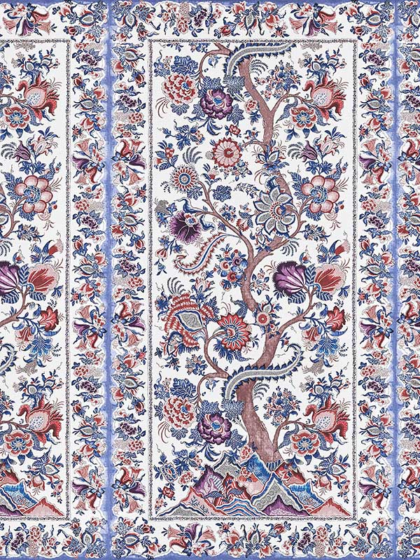 Scalamandre SC0004WP88567 Metropolitan Palampore Red Multi Mural