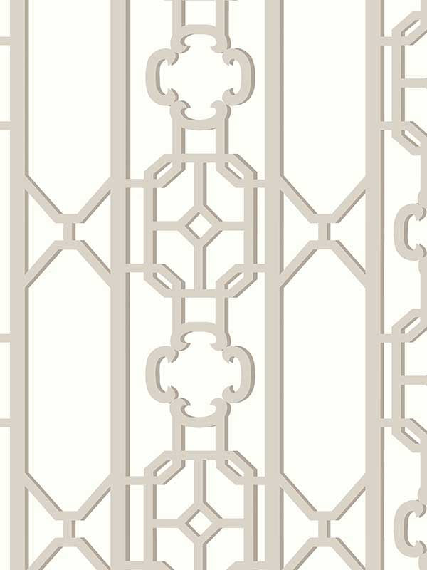 Scalamandre SC0004WP88582D Joanna Fret Taupe Wallpaper