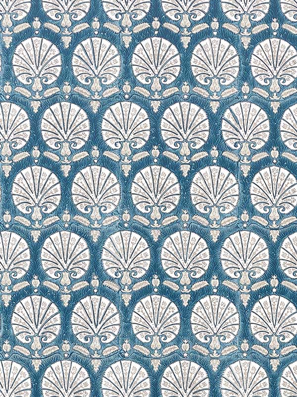 Scalamandre SC0005WP88560 Karanfil Block Print Indigo Wallpaper