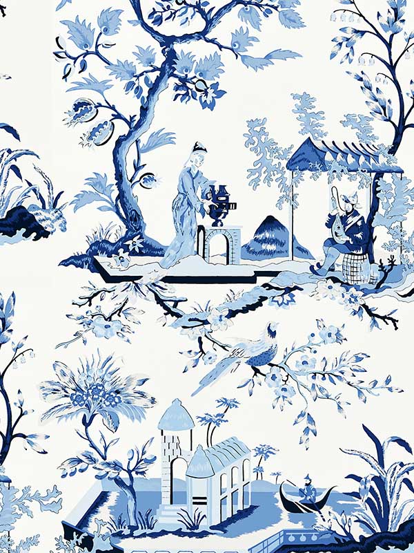 Scalamandre SC0012WP81212 ChIn Ling Porcelain Wallpaper