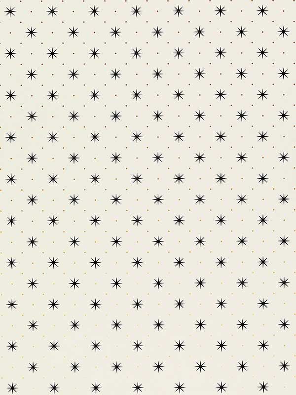Scalamandre WHN000EP1003D Trixie Black and Gold On White Wallpaper