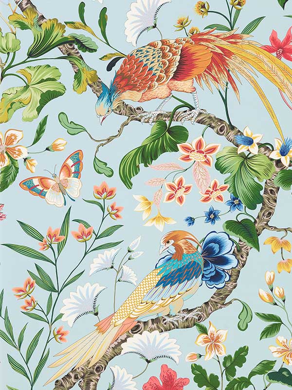 Scalamandre WJR00016822D Botany Bay Sky Multi Wallpaper