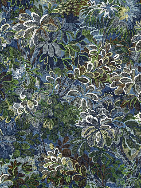 Scalamandre WW0003WP88590 Ridge Edge Midnight Leaf Wallpaper