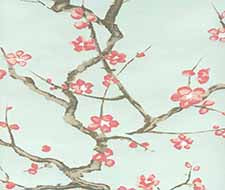 Quadrille - Cherry Branch - 306500W-05WP - Pale Celadon Pink Taupe