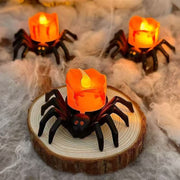 Halloween Pumpkin Spider Candle Light Props β Scary Party Decor glodeco