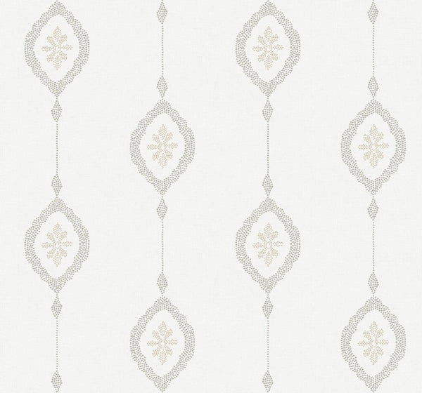 Seabrook Sand Dollar Stripe Black Sands Wallpaper