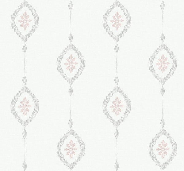 Seabrook Sand Dollar Stripe Pink Sunset Wallpaper