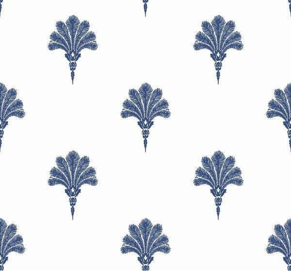 Seabrook Summer Fan Coastal Blue Wallpaper