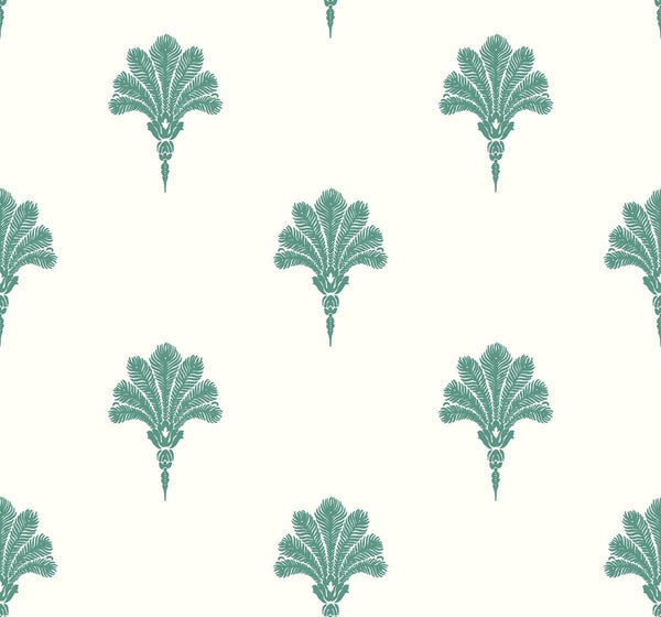 Seabrook Summer Fan Tropic Green Wallpaper