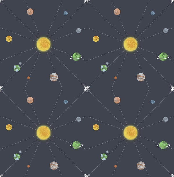 Seabrook Connecting Space Midnight Blue Wallpaper