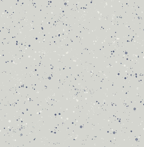 Seabrook Paint Splatter Gray And Midnight Blue Wallpaper