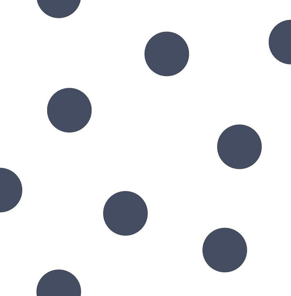 Seabrook Dots Navy Wallpaper