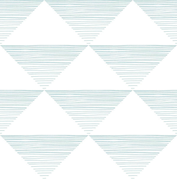 Seabrook Geo Stripe Teal Wallpaper