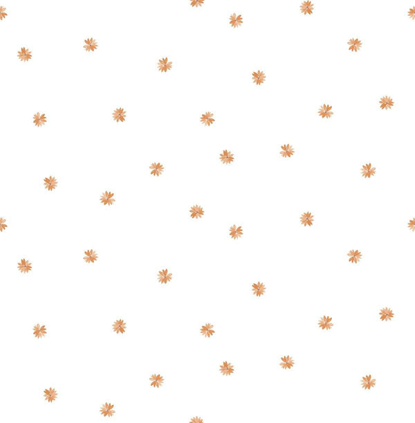 Seabrook Little Daisy Orange Wallpaper