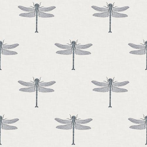 Seabrook Catalina Off-White, Black, And Metallic Silver Wallpaper