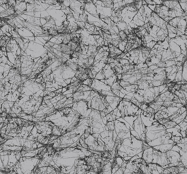 Seabrook Paint Splatter Silver Glitter And Ebony Wallpaper