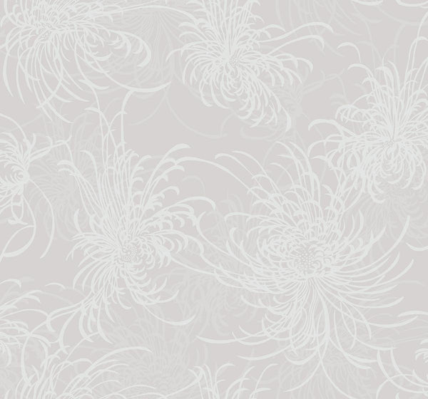 Seabrook Noell Floral Beige And Off-White Wallpaper
