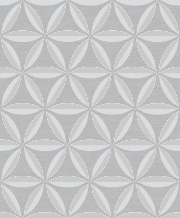 Seabrook Lens Geometric Gray And Taupe Wallpaper