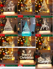 Christmas 3D LED Night Light Acrylic Lamp – Kids Gift Decor. glodeco