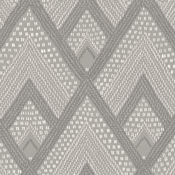 Seabrook Panama Boho Diamonds Cove Gray Wallpaper