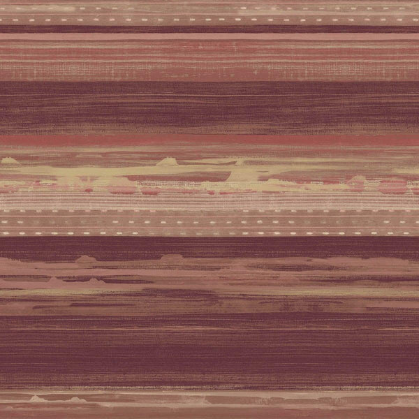 Seabrook Horizon Brushed Stripe Maroon, Taupe, And Blonde Wallpaper