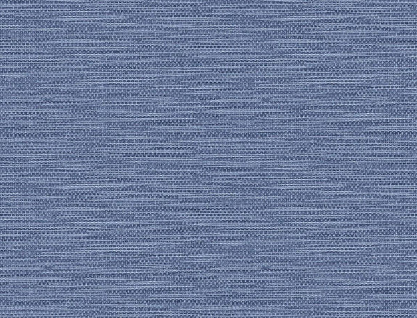 Seabrook Faux Linen Weave Coastal Blue Wallpaper